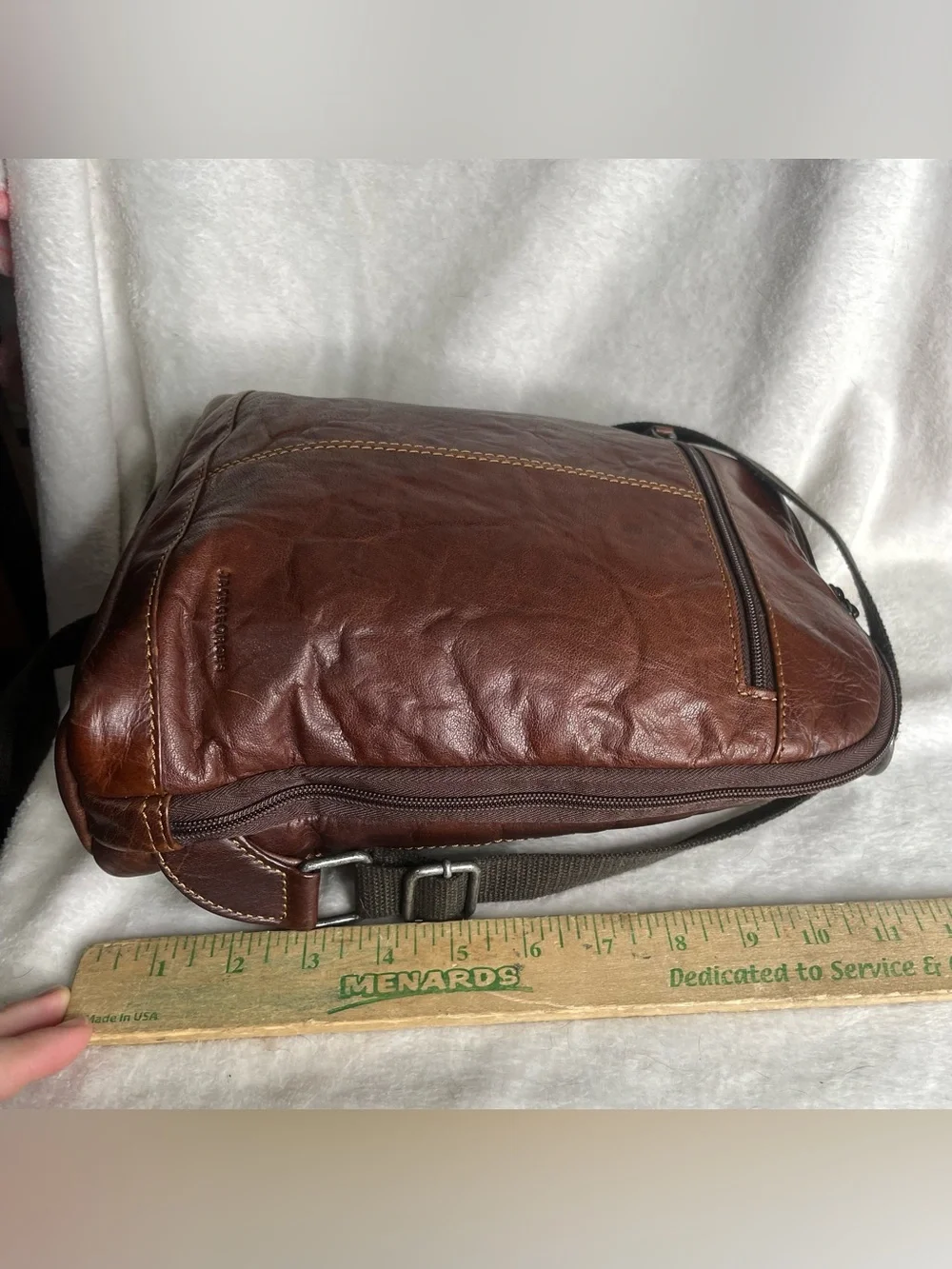 Jack Georges Small Convertible Voyager Backpack Crossbody Brown Leather